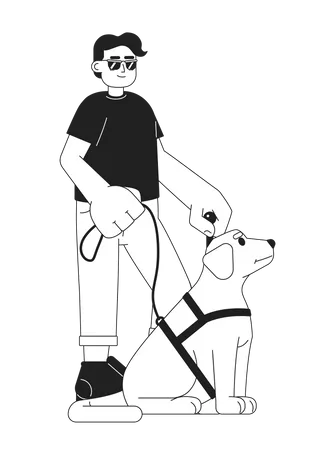 Guide dog for blind man  Illustration