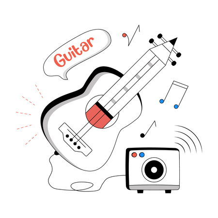 Guitar Music Illustration