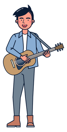 Guitar performer Illustration
