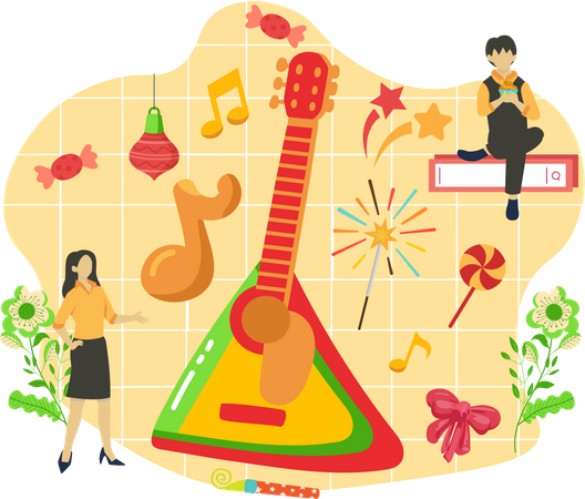 Guitare du nouvel an  Illustration