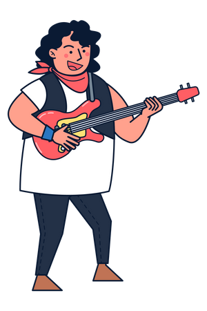 Guitarrista de Hard Rock  Ilustração