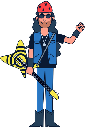 Guitarrista de rock  Ilustração