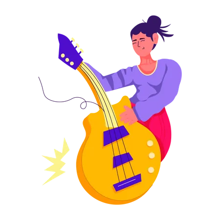 Guitarrista femenina  Ilustración