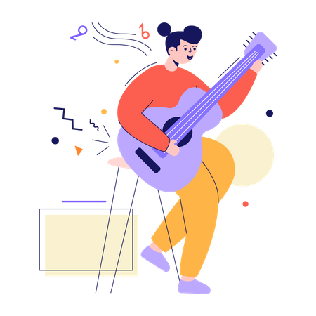 Guitarrista masculino  Ilustración