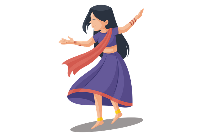Gujarati-Mädchen spielt Garba  Illustration