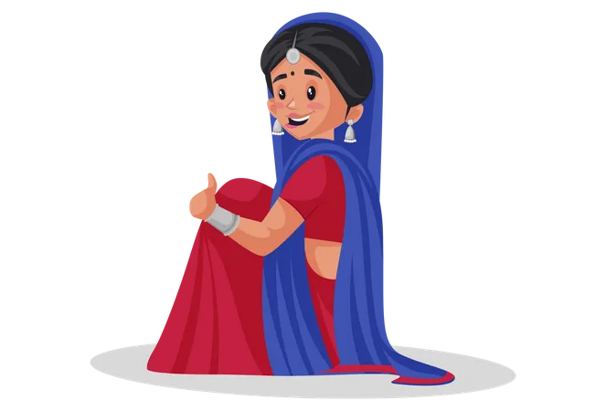 Gujarati woman  Illustration