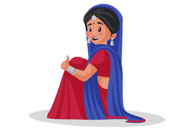 Gujarati woman  일러스트레이션