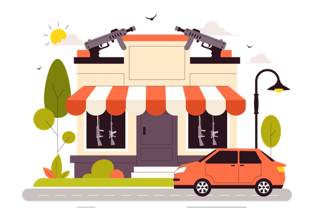 Gun shop  Illustration