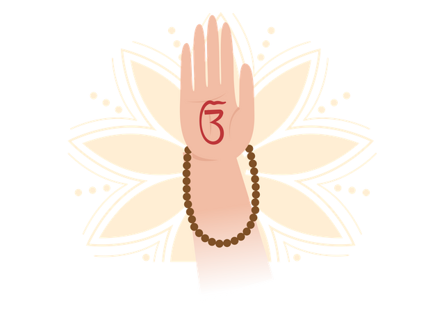 Guru give blessing  Illustration
