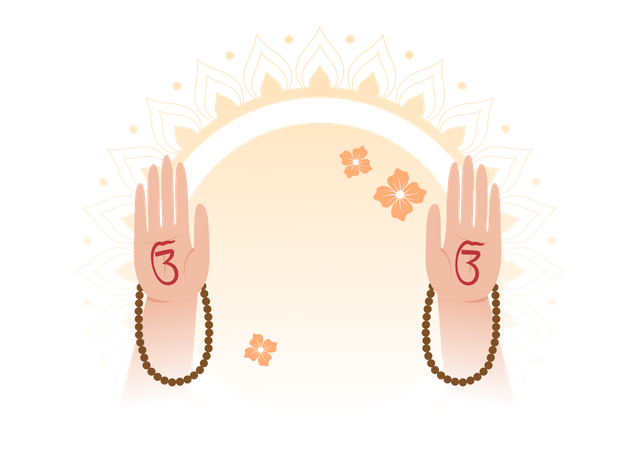 Guru Giving blessing  Illustration