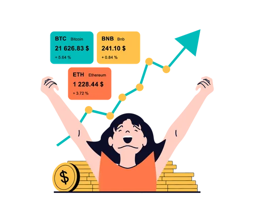 Guter Gewinn mit Kryptowährung  Illustration