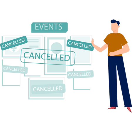 Guy canceling events  Illustration