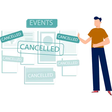 Guy canceling events  Illustration