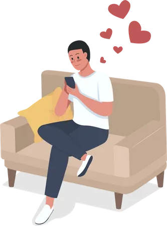 Guy chatting on phone  Illustration