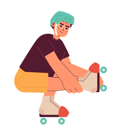 Guy doing tricks on roller skates  Illustration