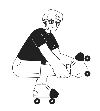 Guy doing tricks on roller skates  Illustration