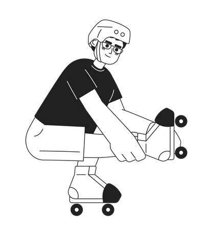 Guy doing tricks on roller skates  Illustration