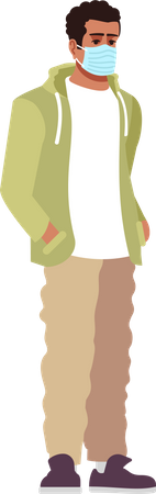 Guy in surgical mask  Illustration