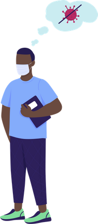 Guy in surgical mask  Illustration