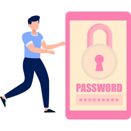 The Guy Is Asking About Entering The Password Illustration
