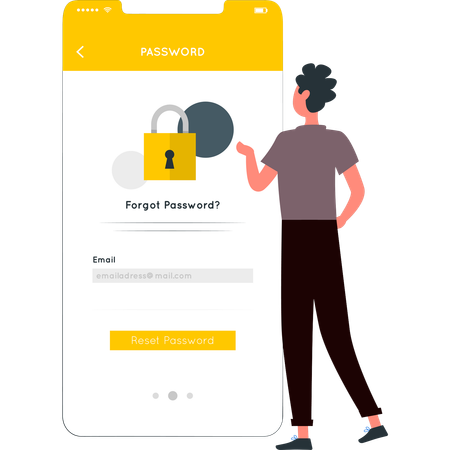 Guy is explaining how to reset the password  Illustration