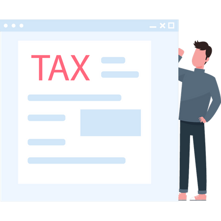 Guy paying tax online  Illustration