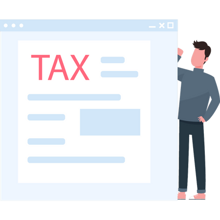 Guy paying tax online  Illustration