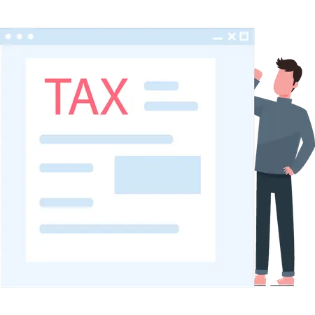 Guy paying tax online  Illustration