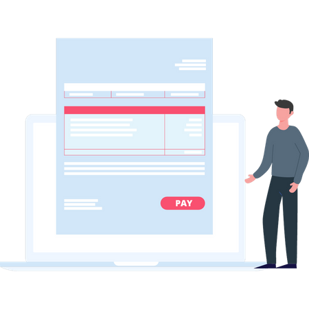 Guy paying  tax online  Illustration