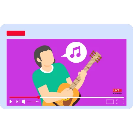 Guy playing guitar live  Illustration