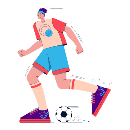 Guy Playing Soccer  Illustration