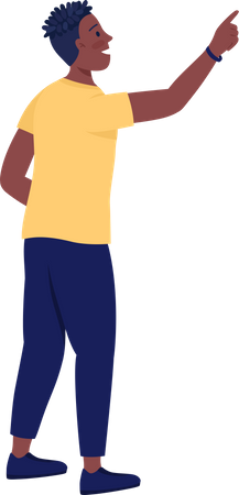 Guy pointing with finger Illustration