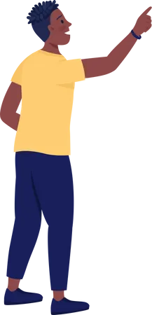 Guy pointing with finger  Illustration