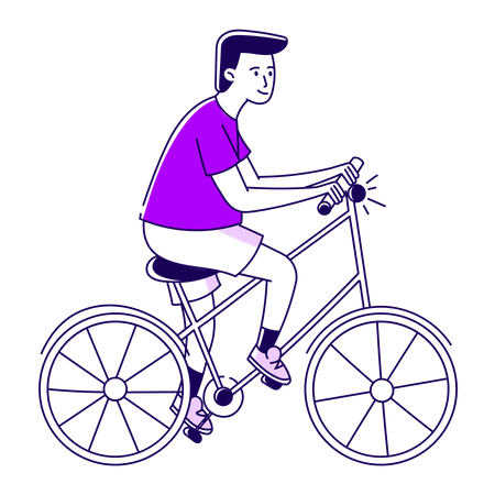 Guy Riding A Bike Illustration
