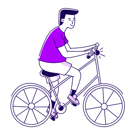 Guy Riding A Bike  Illustration