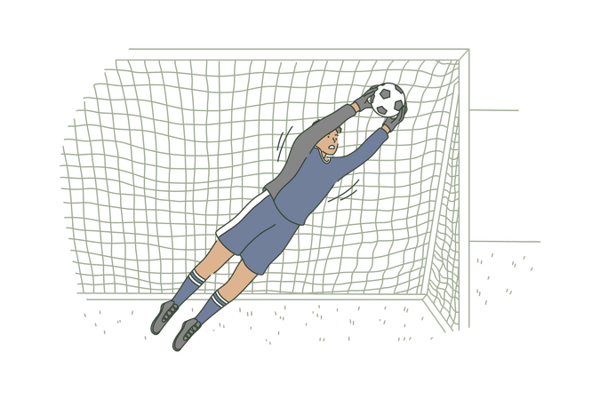Guy soccer goalkeeper  Illustration