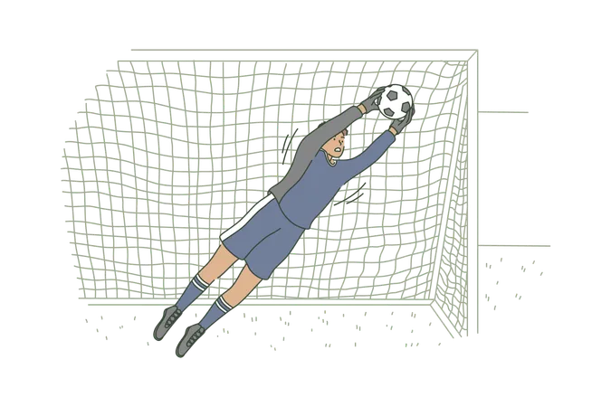 Guy soccer goalkeeper  Illustration