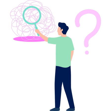 Guy trying to solve business questions  Illustration