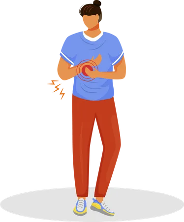 Guy with arm pain  Illustration
