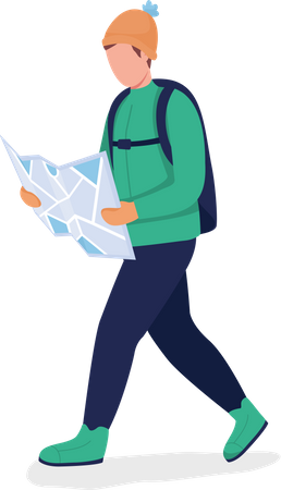Guy with map Illustration