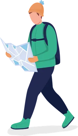 Guy with map  Illustration