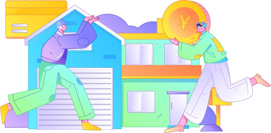 Guys buying property  Illustration