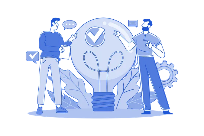 Guys came with business idea  Illustration