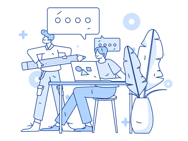 Guys doing business discussion  Illustration