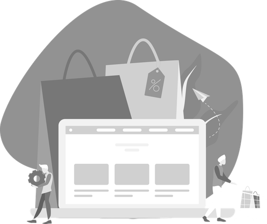 Guys Doing Online Retail Shopping  Illustration