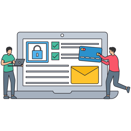 Guys doing Secure Pay  Illustration