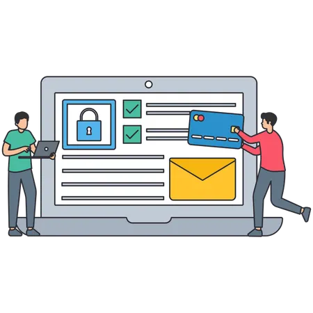Guys doing Secure Pay  Illustration