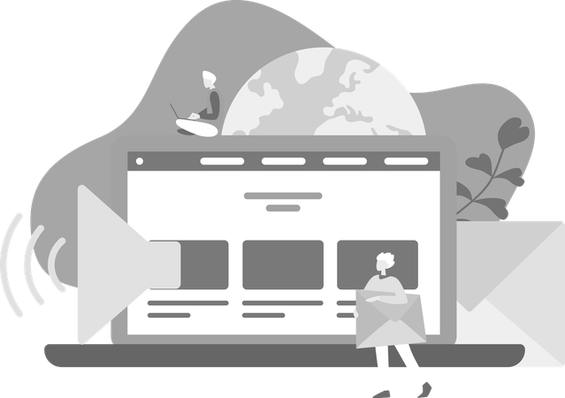Guys Doing Web Marketing  Illustration