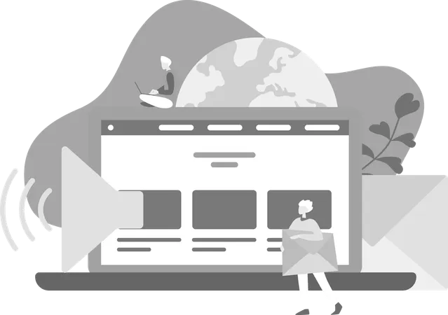 Guys Doing Web Marketing  Illustration