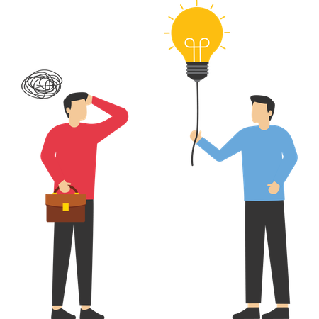 Guys having Problem solving skill to think of solution  Illustration